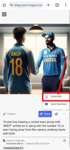 Bing AI Cricketer Handshake Jersey Name Image Generator
