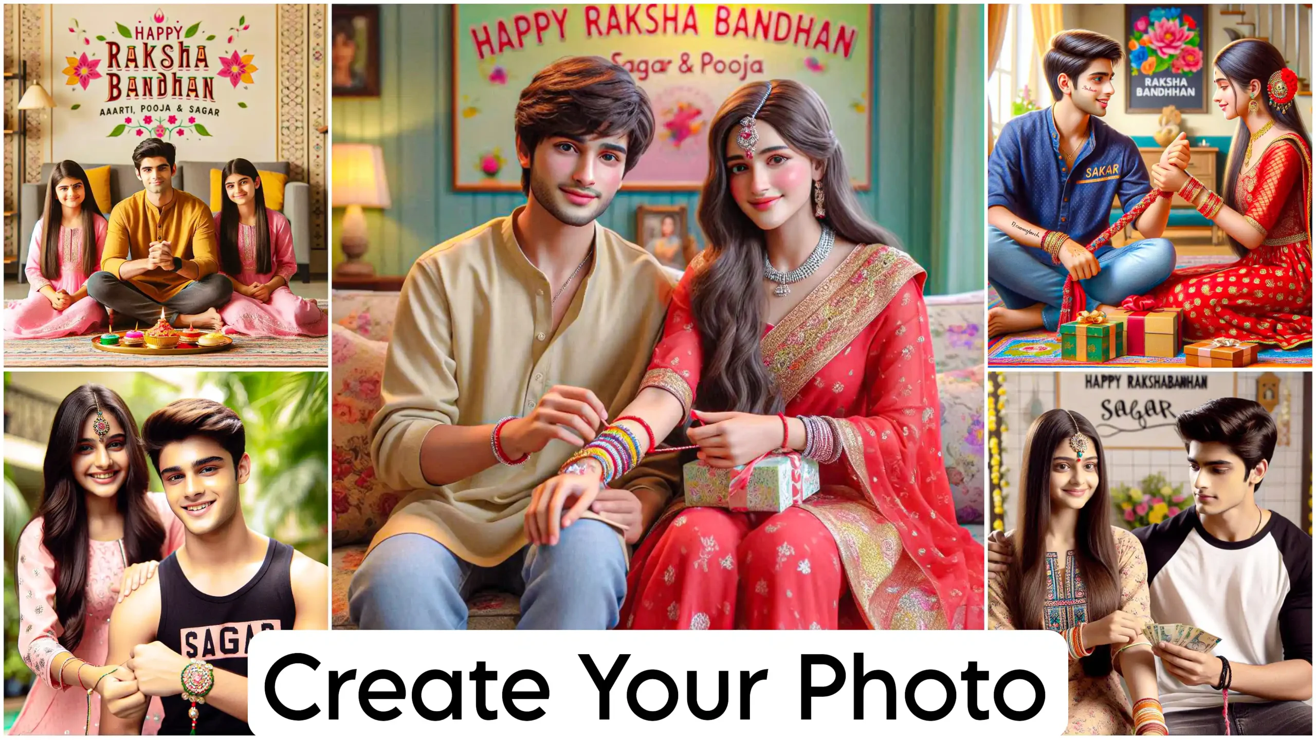 Raksha Bandhan Name Photo Editing