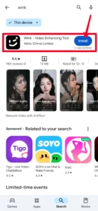 Wink app in playstore