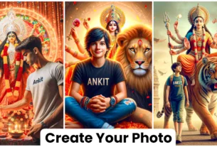 Navratri Durga Puja Name photo Editing