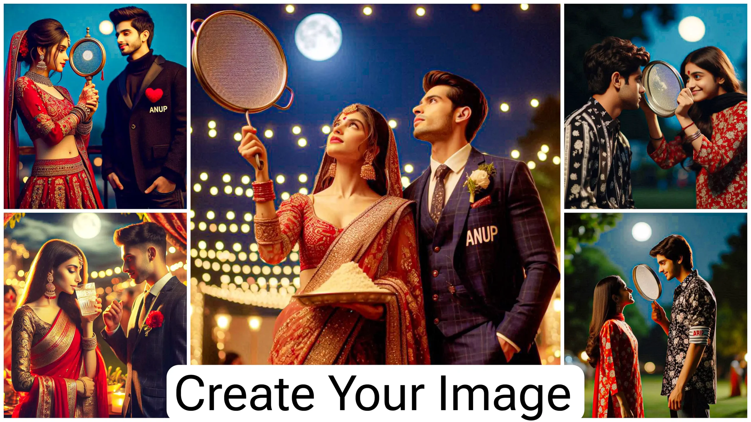 Bing AI Karva Chauth Name Photo Editing Prompts