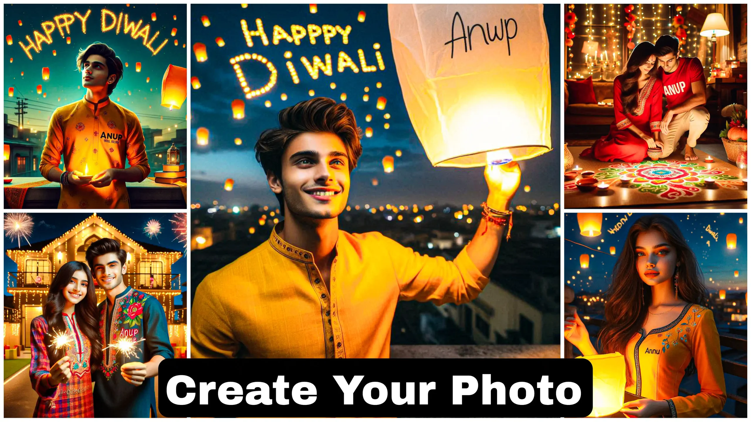 Diwali Name AI Photo Editing Prompts